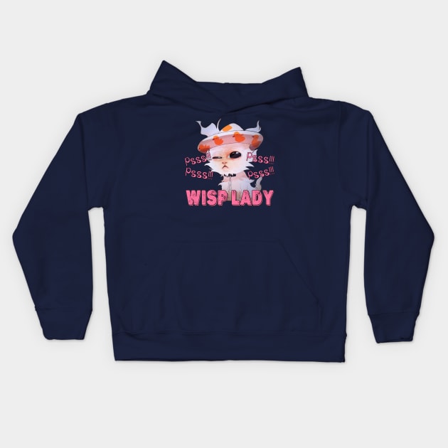 Cute And Beautiful Wisp Cat Lady Kids Hoodie by Pharaoh Shop